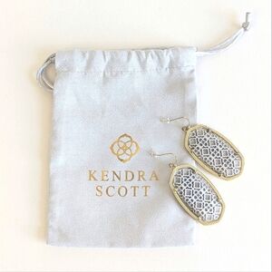 Kendra Scott Elle Mixed Metal Open Filigree Dangle Earrings Gold & Gunmetal